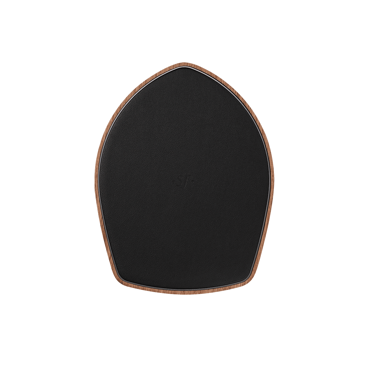 Una vista dall'alto del diffusore wireless Sonus faber Duetto, caratterizzato dall'iconica forma a liuto.